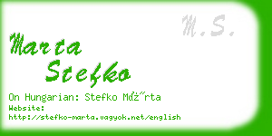 marta stefko business card